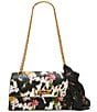 Betsey Johnson Floral Print Studded Flap Shoulder Bag - Image 1