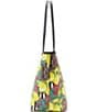 Color:Yellow - Image 5 - Fresh N Fruity Print With Necklace Tote Bag