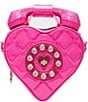 Color:Pink - Image 1 - Functional Embellished Heart Phone Tag Crossbody Bag