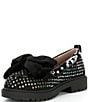 Color:Black Multi - Image 4 - Girls' Carlo Rhinestone and Pearl Studded Bow Loafers (Youth)