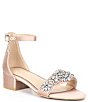 Color:Champagne - Image 1 - Girls' Mel Satin Jewel Embellished Dress Sandals (Youth)