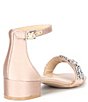 Color:Champagne - Image 2 - Girls' Mel Satin Jewel Embellished Dress Sandals (Youth)