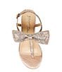 Color:Champagne - Image 5 - Girls' Sasha Rhinestone Jeweled Bow Sandals (Youth)