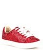 Color:Red - Image 1 - Girls' Sidny Rhinestone Embellished Lace-Up Sneakers (Youth)