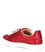 Color:Red - Image 3 - Girls' Sidny Rhinestone Embellished Lace-Up Sneakers (Youth)