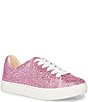 Color:Pink - Image 1 - Girls' Sidny Rhinestone Embellished Lace-Up Sneakers (Youth)