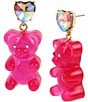 Color:Pink - Image 1 - Gummy Bear Drop Earrings