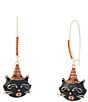 Betsey Johnson Halloween Witchy Cat Dangle Drop Earrings - Image 1