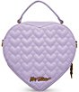 Color:Lavender - Image 2 - Heart Attack Quilted Vegan Leather Crossbody Bag