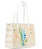 Color:Natural - Image 5 - Horsin Around Raffia Pearl Embellished Tote Bag