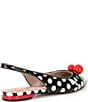 Color:Black/White/Multi - Image 2 - Junniper Polka Dot Print Cherry Slingback Flats