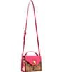 Betsey Johnson Leopard Cocktail Time Flap Top Handle Crossbody Bag, Color:Pink Multi - Image 5