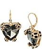 Color:Black Diamond - Image 1 - Leopard Heart Drop Earrings