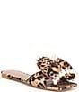 Color:Leopard - Image 1 - Liah Leopard Print Pearl Embellished Slide Sandals