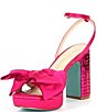 Betsey Johnson Maddy Satin Bow Mirror Rhinestone Embellished Heel Dress ...