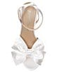 Color:Ivory - Image 5 - Maddy Satin Bow Mirror Rhinestone Embellished Heel Dress Sandals
