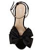 Color:Black - Image 4 - Maddy Satin Bow Mirror Rhinestone Embellished Heel Dress Sandals