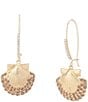 Betsey Johnson Mermaid Jewels Seashell Novelty Dangle Drop Earrings, Color:Gold - Image 1