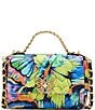 Color:Multi - Image 1 - Neon Butterfly Puffed Flap Crossbody Bag