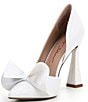 Color:Ivory - Image 4 - Nobble Bow Glitter Bridal Pointed Toe Pumps