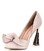 Color:Champagne - Image 4 - Nobble Bow Sparkle Pointed Toe Pumps