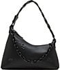 Betsey Johnson Off Kilter Rosette Chain Charm Asymmetrical Bag, Color:Black - Image 1