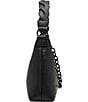 Betsey Johnson Off Kilter Rosette Chain Charm Asymmetrical Bag, Color:Black - Image 4