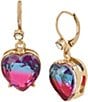Color:Multicolor - Image 1 - Ombre Stone Heart Drop Earrings