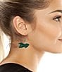 Color:Emerald - Image 2 - Pav Rhinestone Bow Dangle Drop Earrings