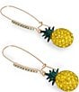 Color:Yellow - Image 2 - Pineapple Rhinestone Dangle Drop Earrings