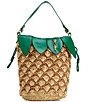 Betsey Johnson Pineapple Straw Drawstring Bucket Bag - Image 1