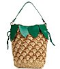 Betsey Johnson Pineapple Straw Drawstring Bucket Bag - Image 2