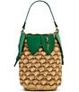 Betsey Johnson Pineapple Straw Drawstring Bucket Bag - Image 1