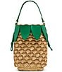 Betsey Johnson Pineapple Straw Drawstring Bucket Bag - Image 2