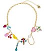 Color:Multi - Image 1 - Pool Party Bib Charm Collar Necklace
