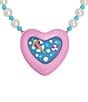 Color:Pink - Image 2 - Pool Party Rhinestones and Pearl Heart Statement Short Pendant Necklace