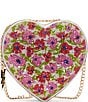Color:Cream - Image 1 - Rhinestone Floral Heart Convertible Crossbody Bag