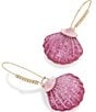 Color:Pink - Image 2 - Seashell Rhinestone Dangle Drop Earrings