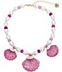 Color:Pink - Image 1 - Seashell Pearl Bib Statement Necklace