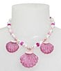 Color:Pink - Image 3 - Seashell Pearl Bib Statement Necklace