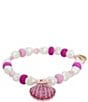 Color:Pink - Image 2 - Seashell Pearl Stretch Bracelet