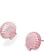 Color:Pink - Image 2 - Seashell Stud Earrings