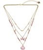 Color:Pink - Image 1 - Shell Layered Short Multi-Strand Necklace