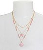 Color:Pink - Image 3 - Shell Layered Short Multi-Strand Necklace