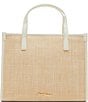 Color:Natural - Image 2 - Shroomin Straw Shopper Tote Bag