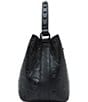 Color:Black - Image 3 - Skull Embossed Bucket Bag