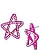 Color:Pink - Image 1 - Star Button Stud Earrings