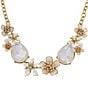 Color:White/Gold - Image 2 - Starfish Rhinestone Flower Bib Collar Necklace