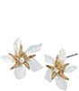 Color:White - Image 1 - Starfish Flower Stud Earrings