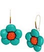Color:Multi - Image 1 - Statement Flower Rhinestone Dangle Drop Earrings
